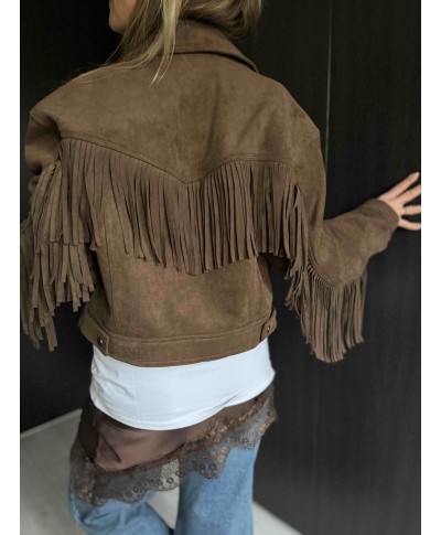 VESTE SUEDINE MARRON - DANIA