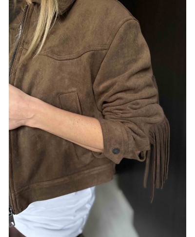 VESTE SUEDINE MARRON - DANIA