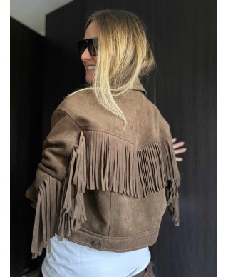 VESTE SUEDINE MARRON - DANIA