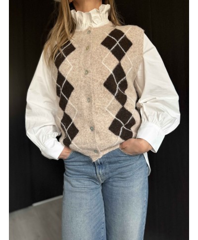 PULL SANS MANCHES BEIGE - BOB
