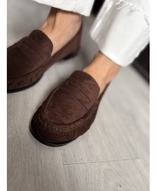 Mocassin LÉON chocolat suedine
