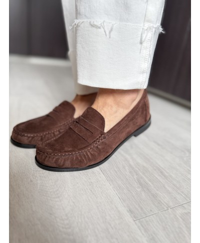 Mocassin LÉON chocolat suedine