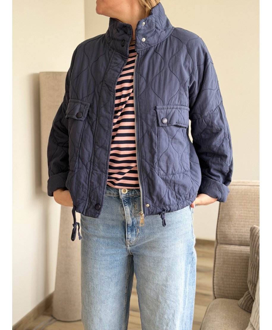 VESTE MARINE AVEC PRESSIONS - DIEGO