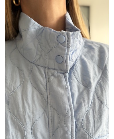 VESTE BLEU CIEL AVEC PRESSIONS - DIEGO