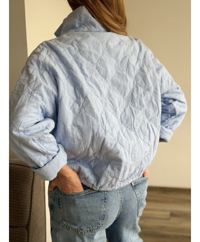 VESTE BLEU CIEL AVEC PRESSIONS - DIEGO