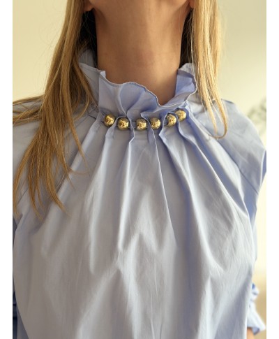 BLOUSE BLEU CIEL - CINTIA
