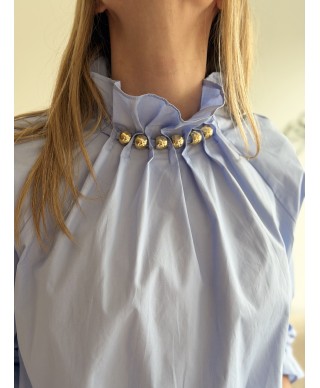 BLOUSE BLEU CIEL - CINTIA