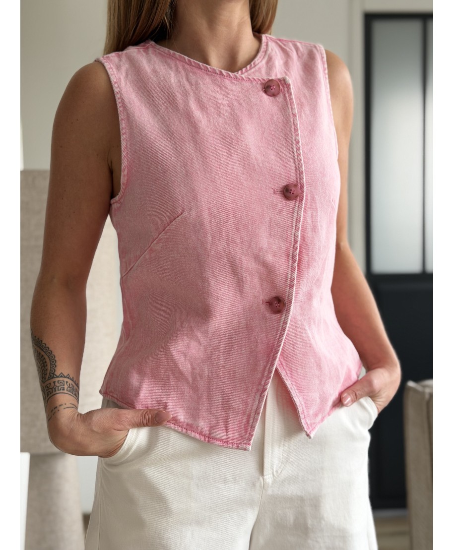 TOP JEAN ROSE - CHILI