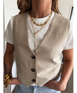 GILET COSTUME BEIGE