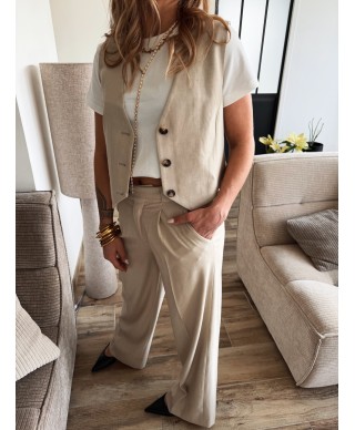 PANTALON COSTUME BEIGE ALBAN