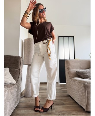 TEE SHIRT CHOCOLAT COL V GARCIA