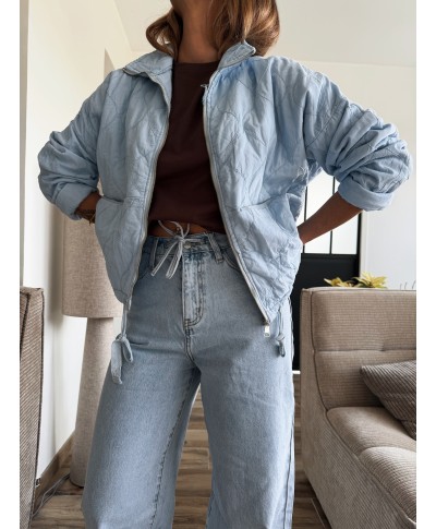 VESTE MATELASSÉE BLEU CIEL - LORA