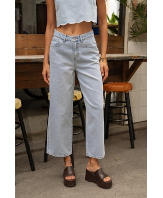 JEAN CROPPED colombe blue