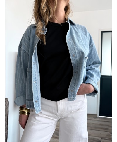 Veste en jeans à rayures laly