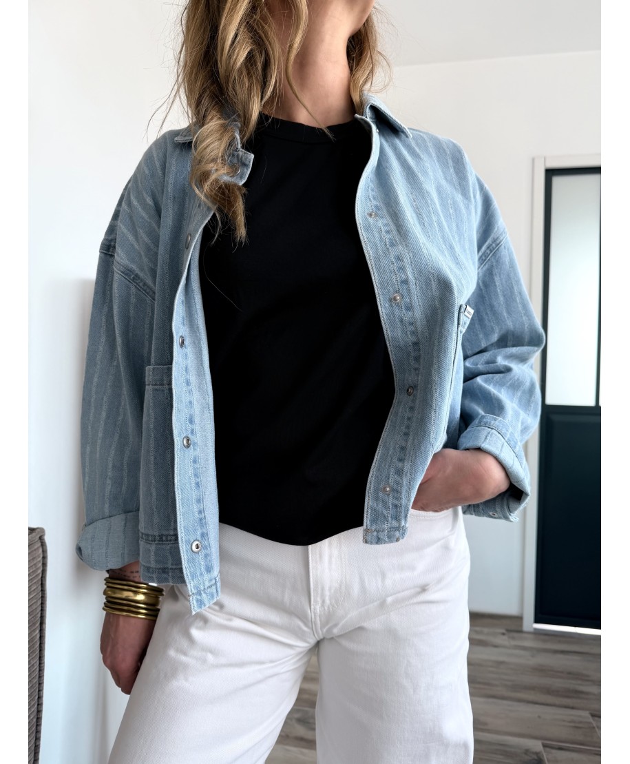 Veste en jeans à rayures laly