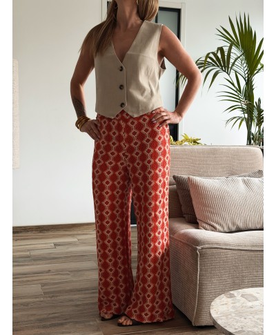 PANTALON CROCHET ORANGE - MAIA