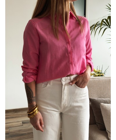 CHEMISE LIN ROSE - INES