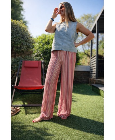 PANTALON COLORÉ CROCHET - OLIVIA