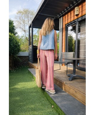 PANTALON COLORÉ CROCHET - OLIVIA