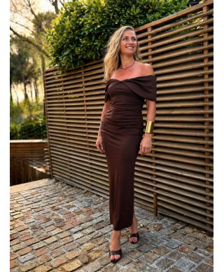ROBE LONGUE MARRON - NOMA