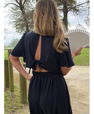 ROBE LONGUE BLEU MARINE - GINA