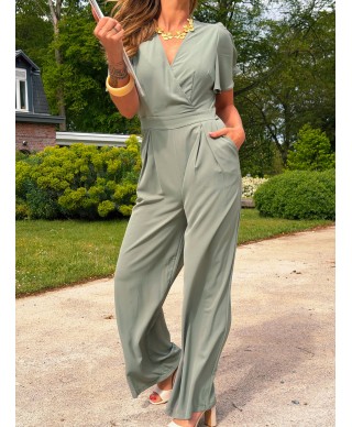 COMBINAISON PANTALON VERT D'EAU - LOLA