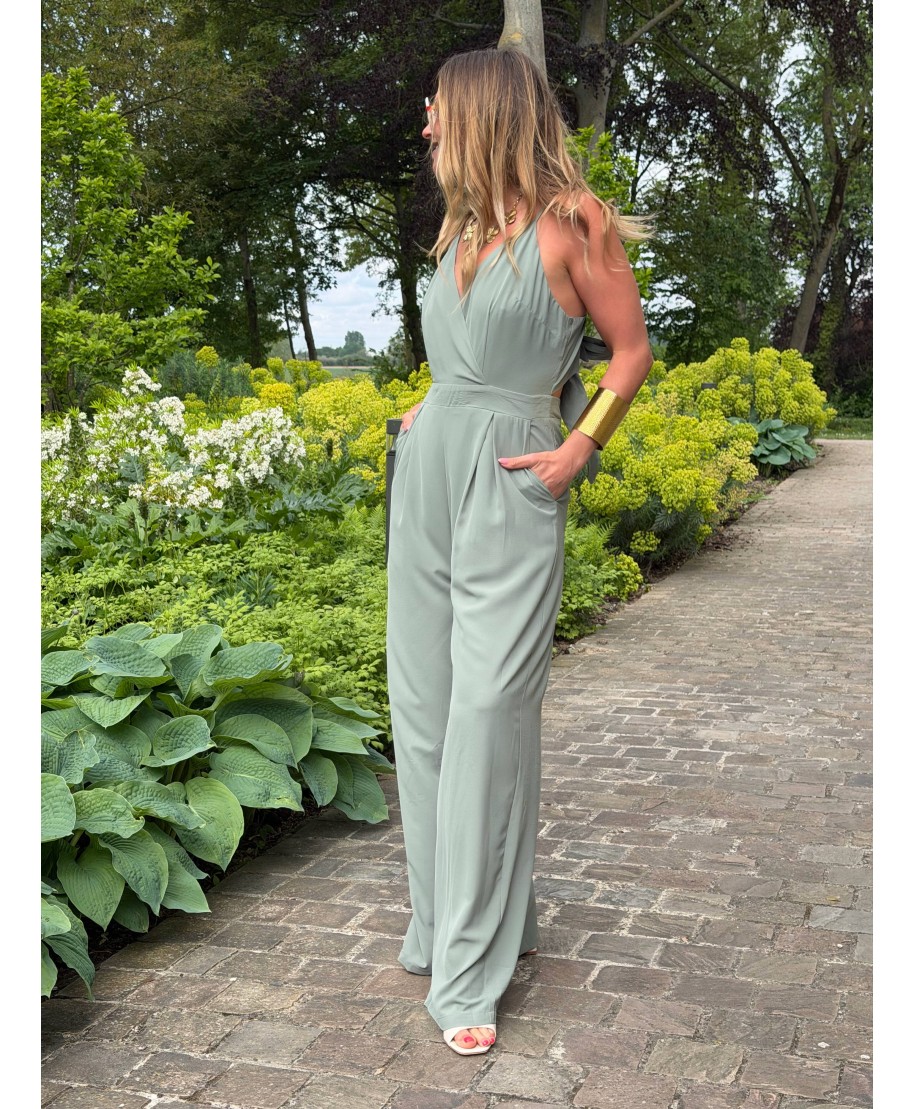 COMBINAISON PANTALON VERT D'EAU - LOLA
