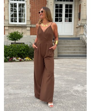 COMBINAISON PANTALON MARRON - LOLA