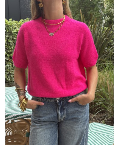 MAILLE SANS MANCHES ROSE FUSCHIA - CAPUCINE
