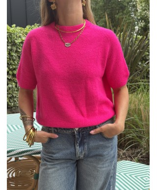 MAILLE SANS MANCHES ROSE FUSCHIA - CAPUCINE