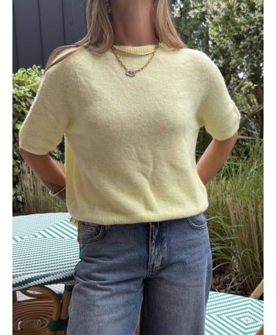 MAILLE SANS MANCHES JAUNE PASTEL - CAPUCINE