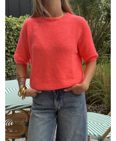 MAILLE SANS MANCHES CORAIL - CAPUCINE