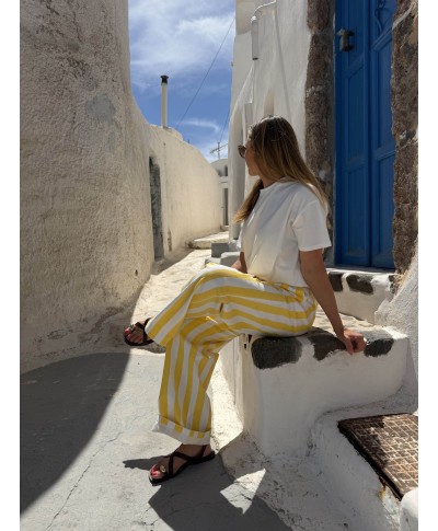 PANTALON RAYÉ JAUNE - ICARE