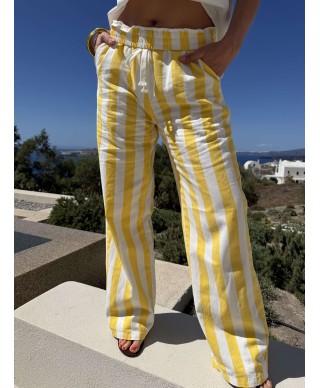 PANTALON RAYÉ JAUNE - ICARE