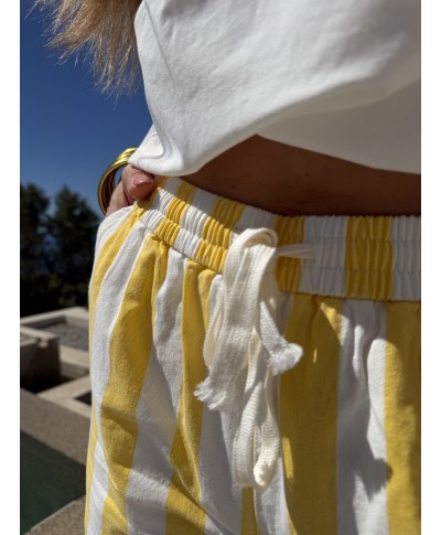 PANTALON RAYÉ JAUNE - ICARE