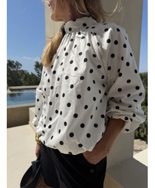 BLOUSE BLANCHE À POIS - FLORA