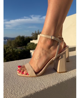 SANDALES À TALONS NUDE