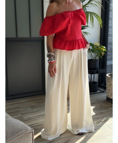 PANTALON BLANC LARGE - SALI