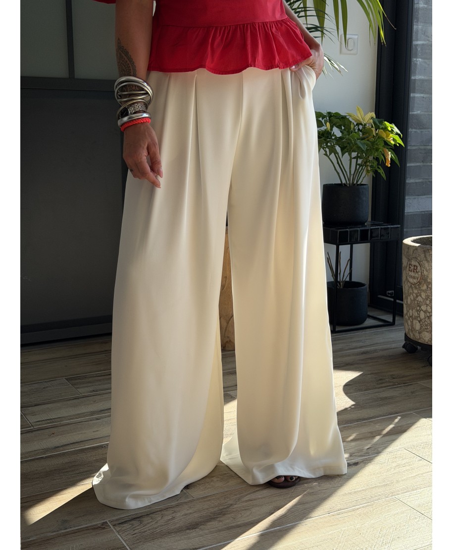PANTALON BLANC LARGE - SALI