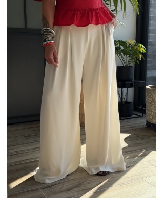 PANTALON BLANC LARGE - SALI