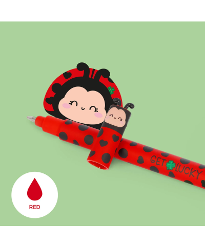 STYLO A ENCRE GEL EFFACABLE LADYBUG - GET LUCKY