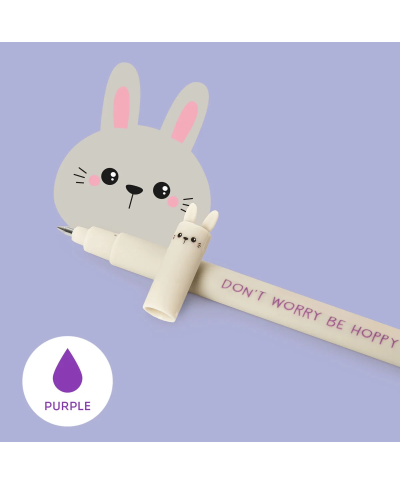 STYLO A ENCRE GEL EFFACABLE BUNNY - DON'T WORRY BE HOPPY