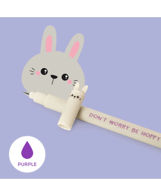 STYLO A ENCRE GEL EFFACABLE BUNNY - DON'T WORRY BE HOPPY