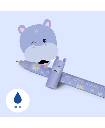 STYLO A ENCRE GEL EFFACABLE HIPPO - HIP HIPPO HOORAY