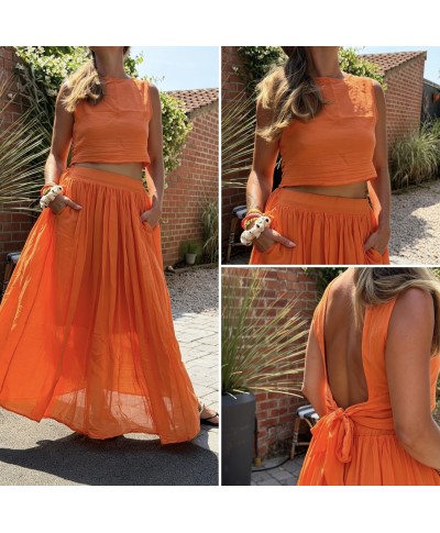 JUPE LONGUE ORANGE - FIONA