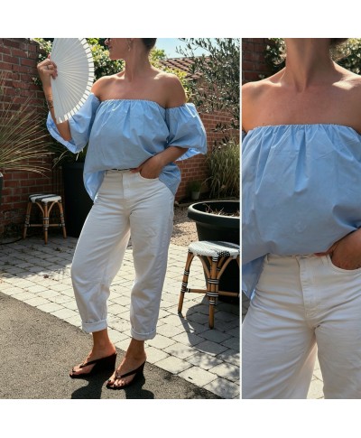 BLOUSE BLEU CIEL - ANGELE
