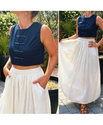 HAUT BLEU MARINE - LOUISA