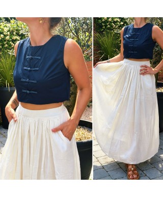 HAUT BLEU MARINE - LOUISA