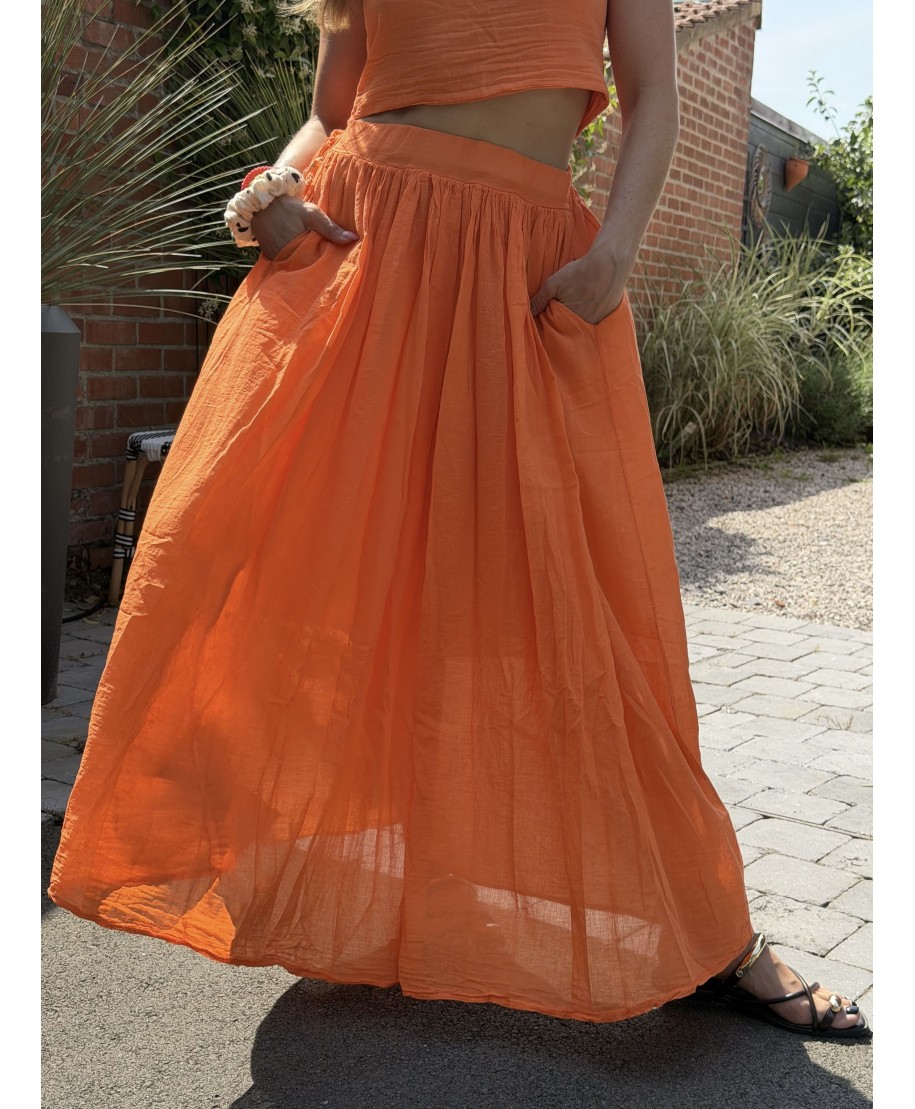 JUPE LONGUE ORANGE - FIONA