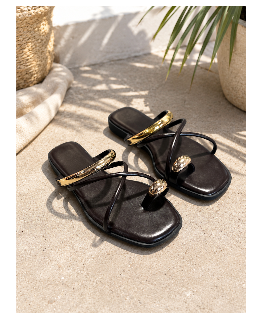 SANDALES BIJOUX MARRONS